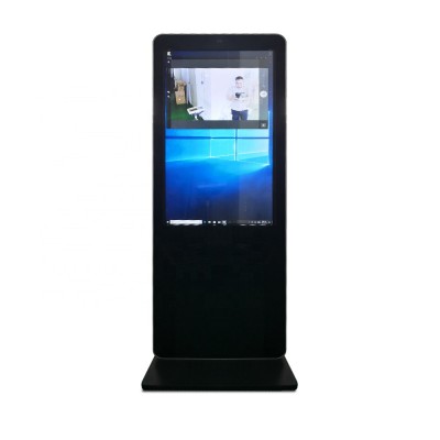 43 inch windows QR code scanner floor stand digital signage kiosk camera printer